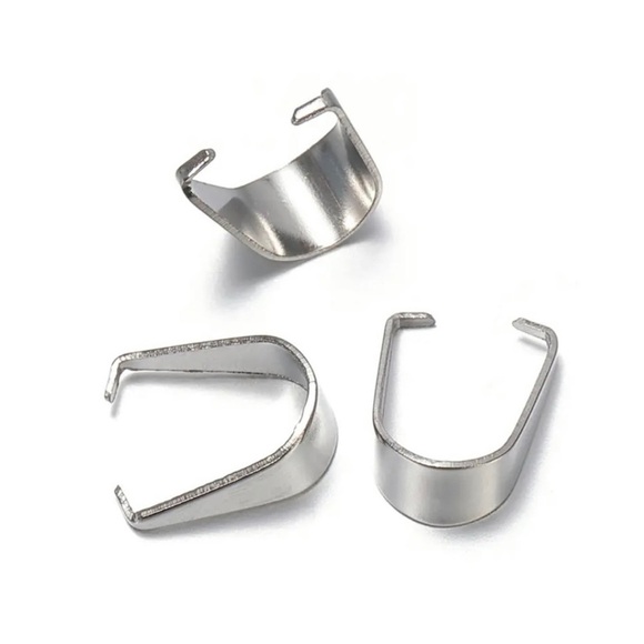 🔴 5 for $10 ONE Jewelry Connector Clasp Silver Tone Stainless Steel - Picture 1 of 3